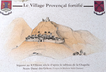 croquis du village de Séguret au ème siècle